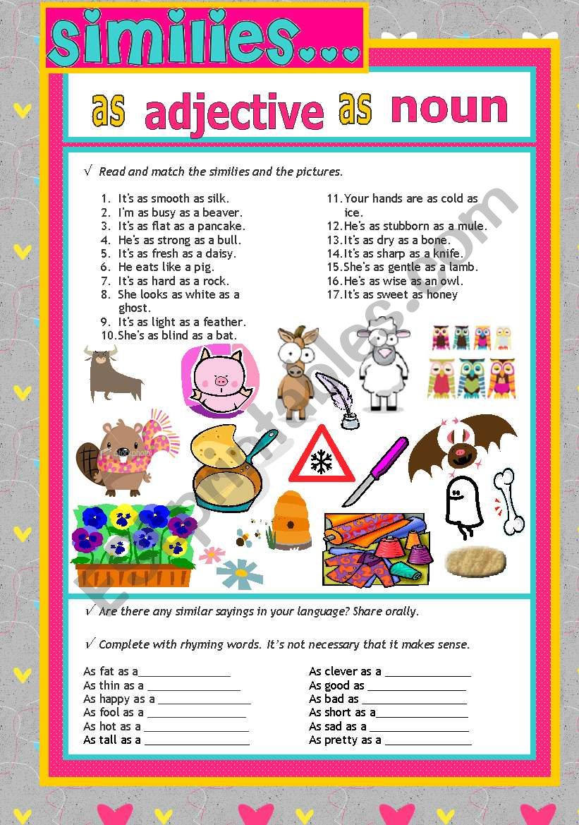 COMPARISONS AS AS ESL Worksheet By Marianpayel