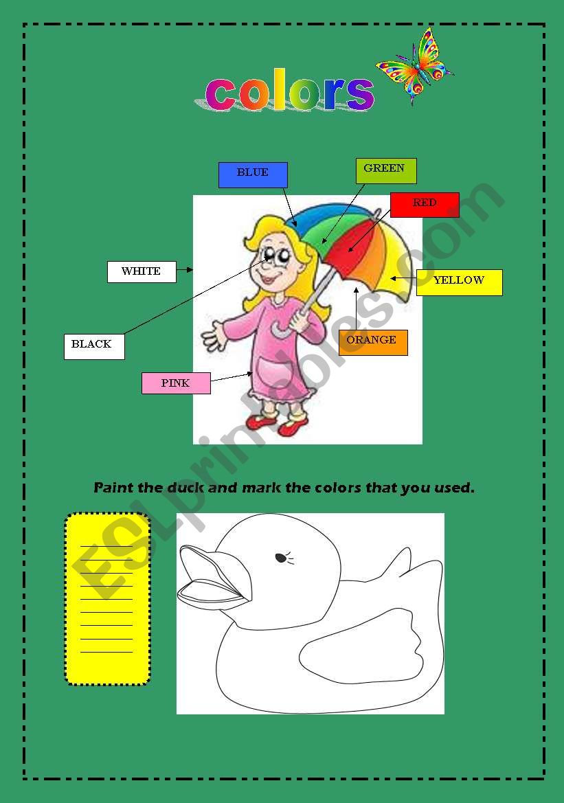 colors worksheet