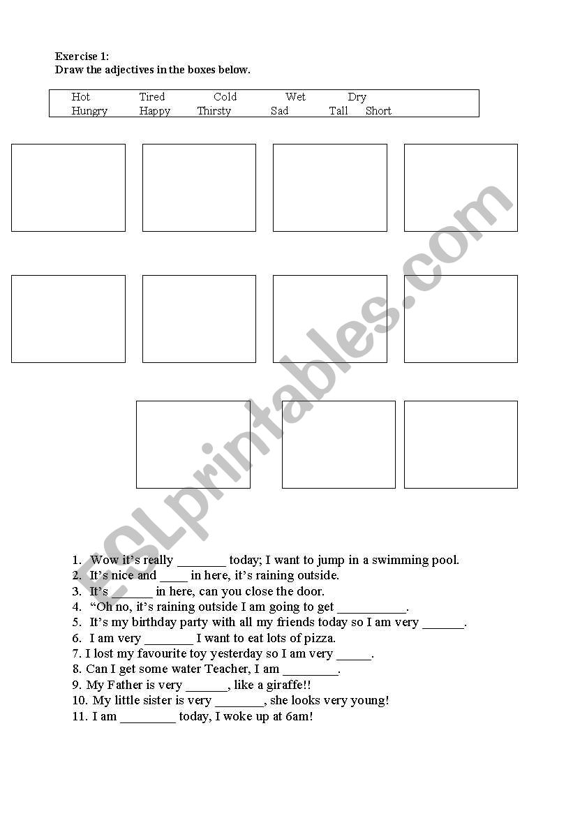 Adjectives worksheet