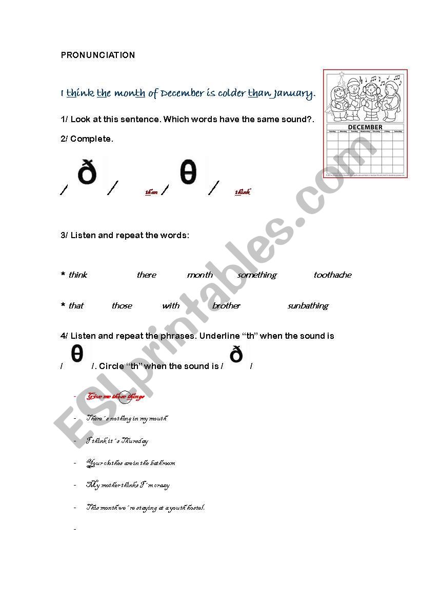 pronunciation worksheet