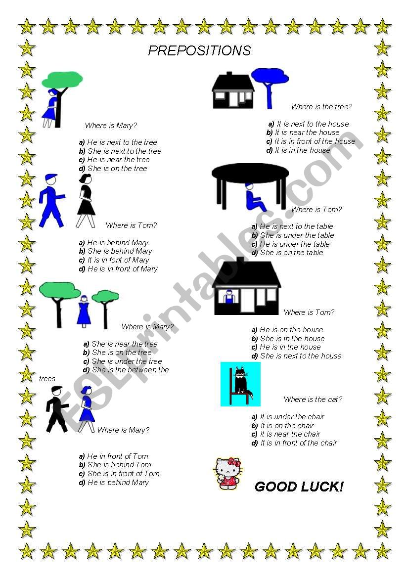 prepositions worksheet