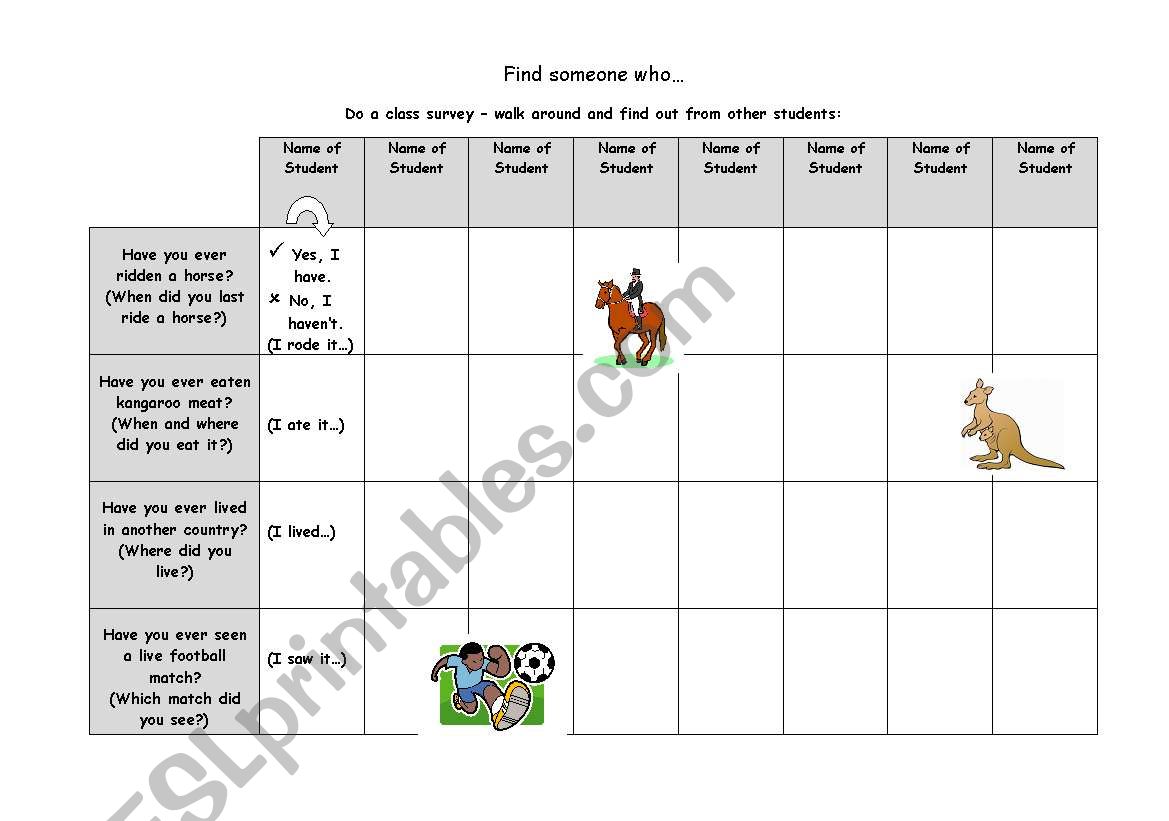 Walkaround - Present Perfect versus Simple Past