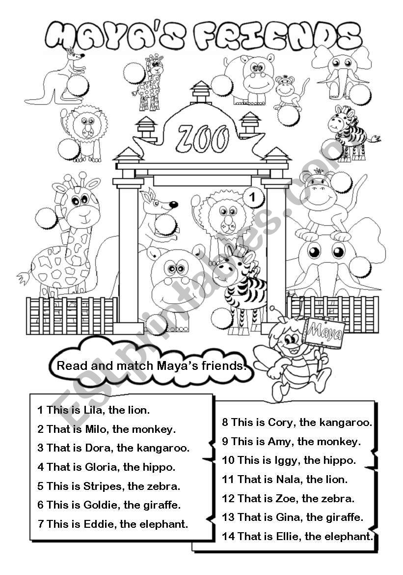 Maya´s friends (this / that) - ESL worksheet by gabitza