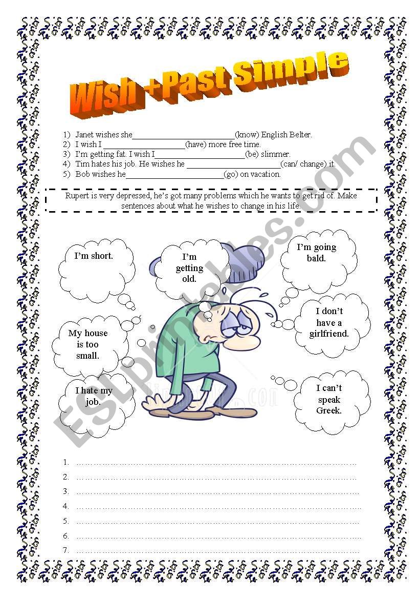 Wish Past Simple With Key ESL Worksheet By Carolla