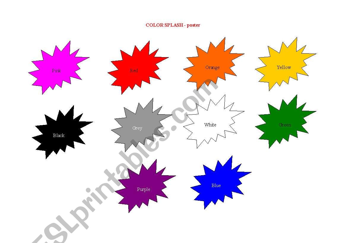 color splash poster worksheet