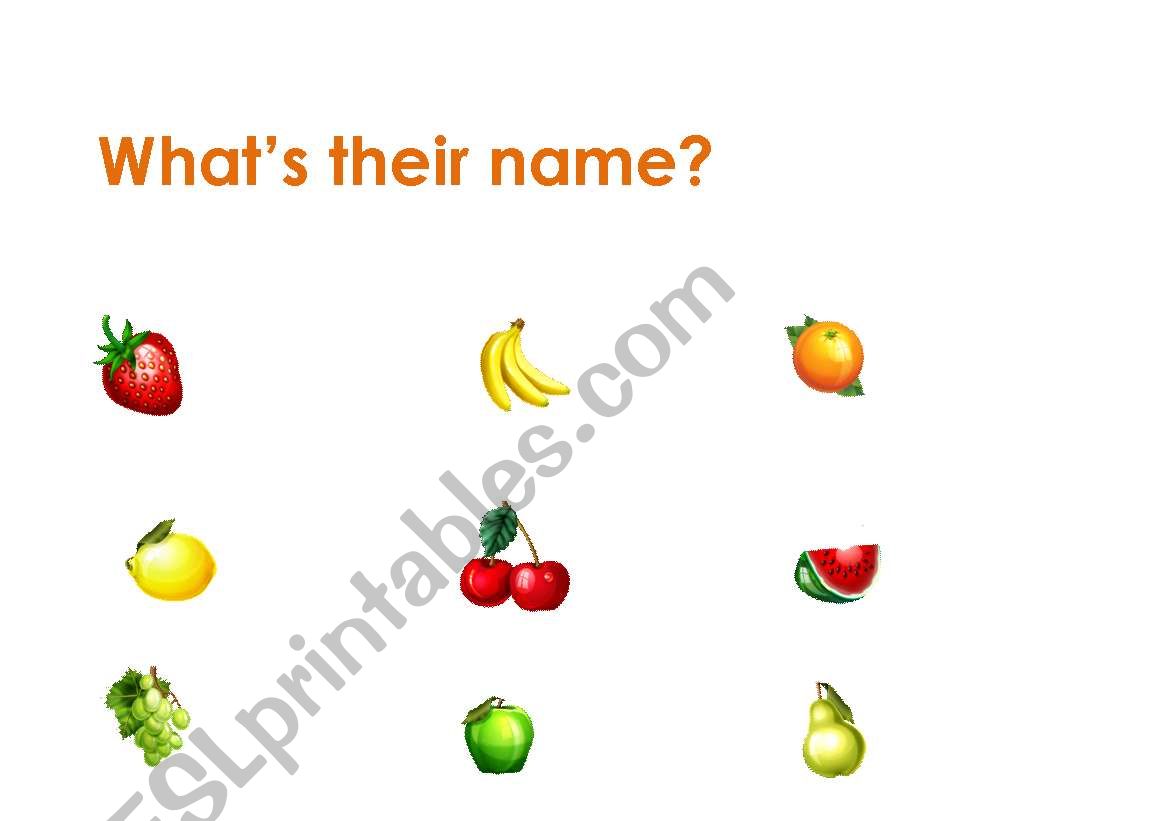 Fruit Names worksheet