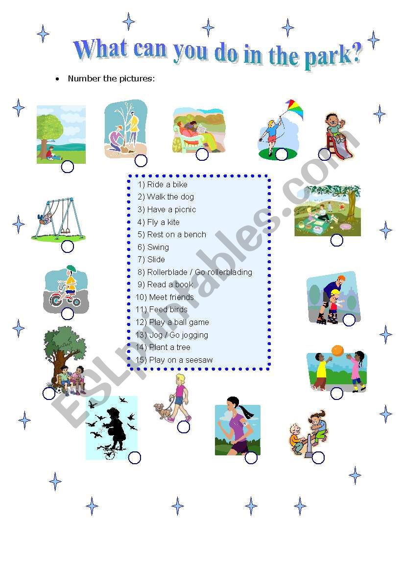 What Can You Do In The Park ESL Worksheet By Deinha