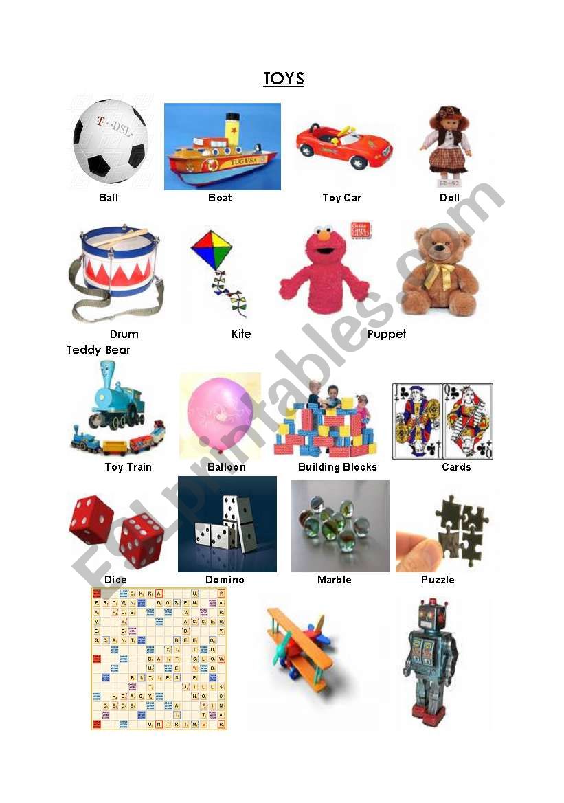 toys picture worksheet