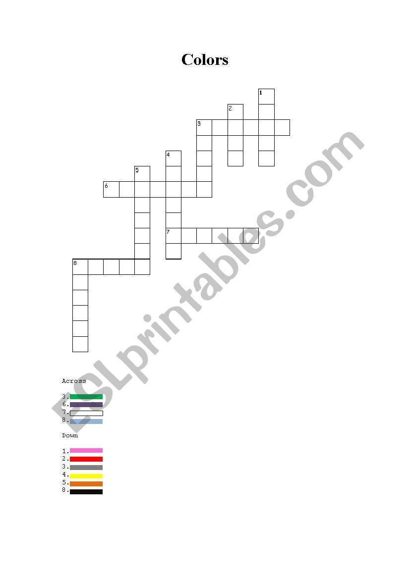 Colors Puzzle worksheet