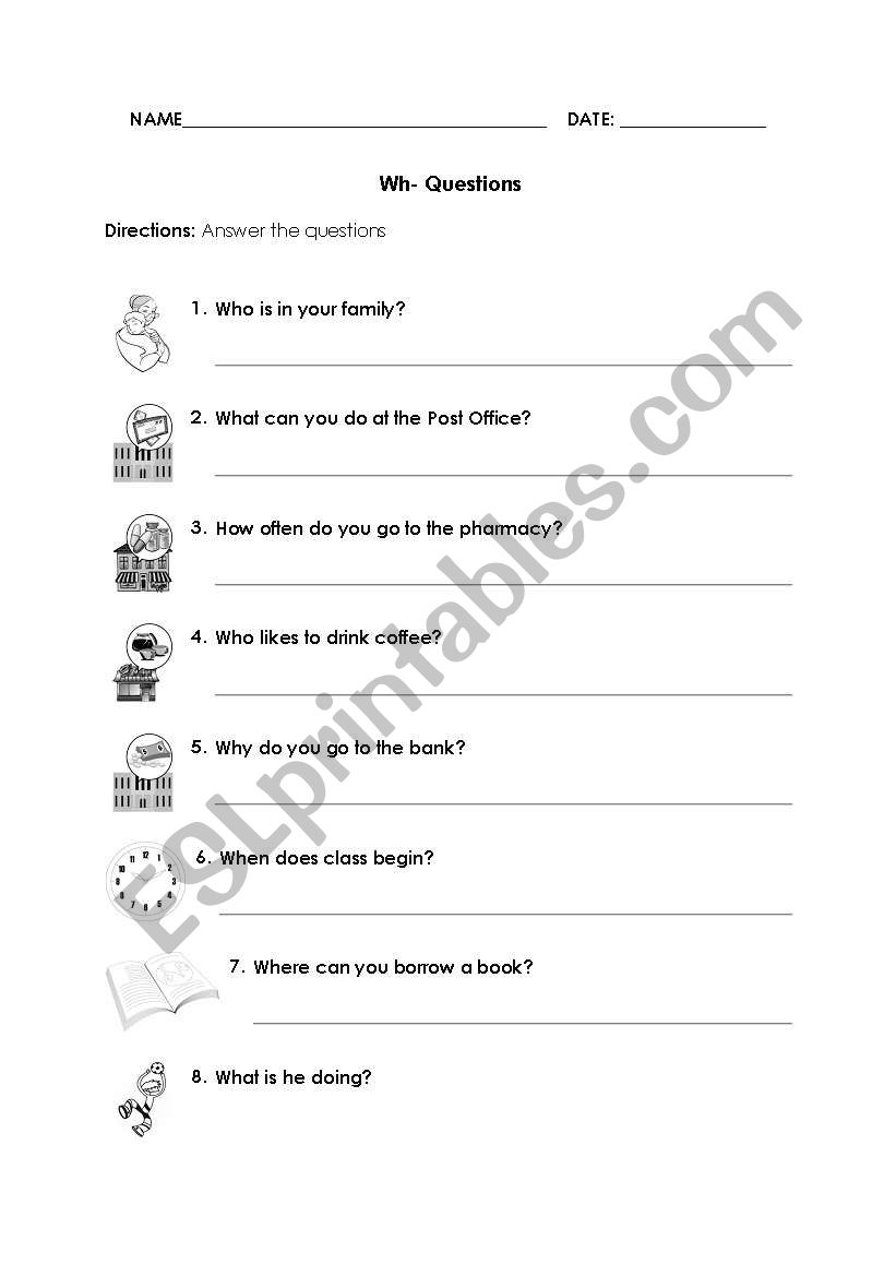 WH-Questions worksheet