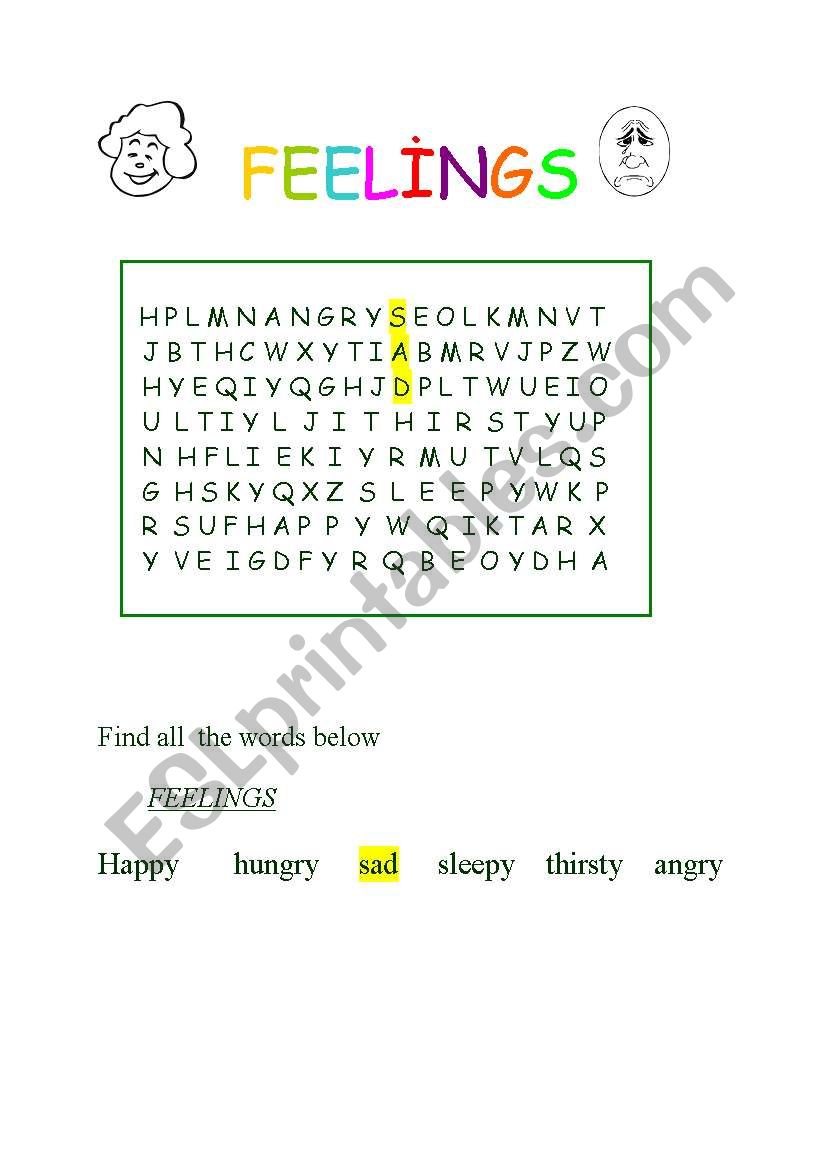 emotions worksheet