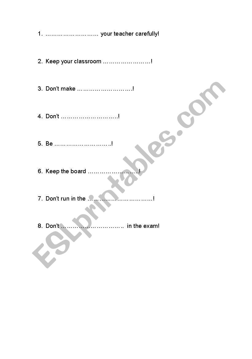 classroom rules worksheet