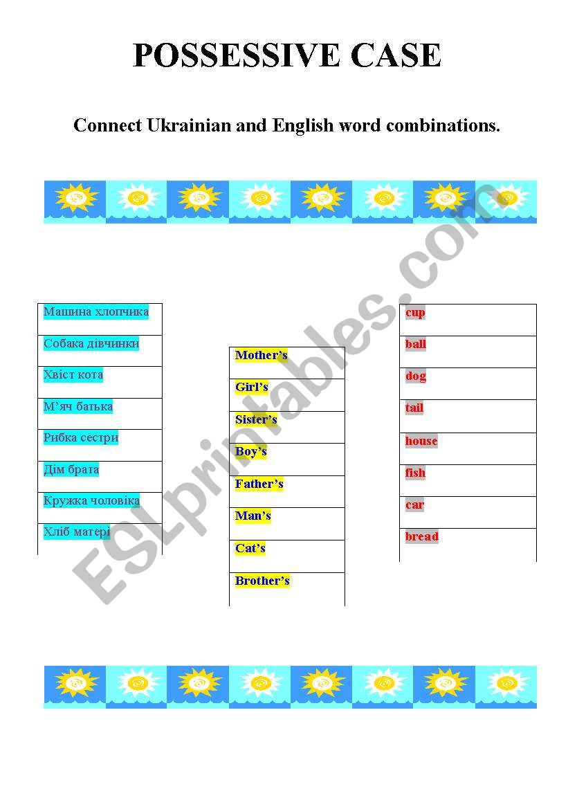 possessive case worksheet