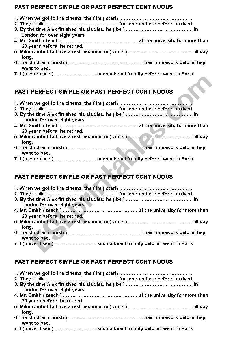 practice on the past worksheet