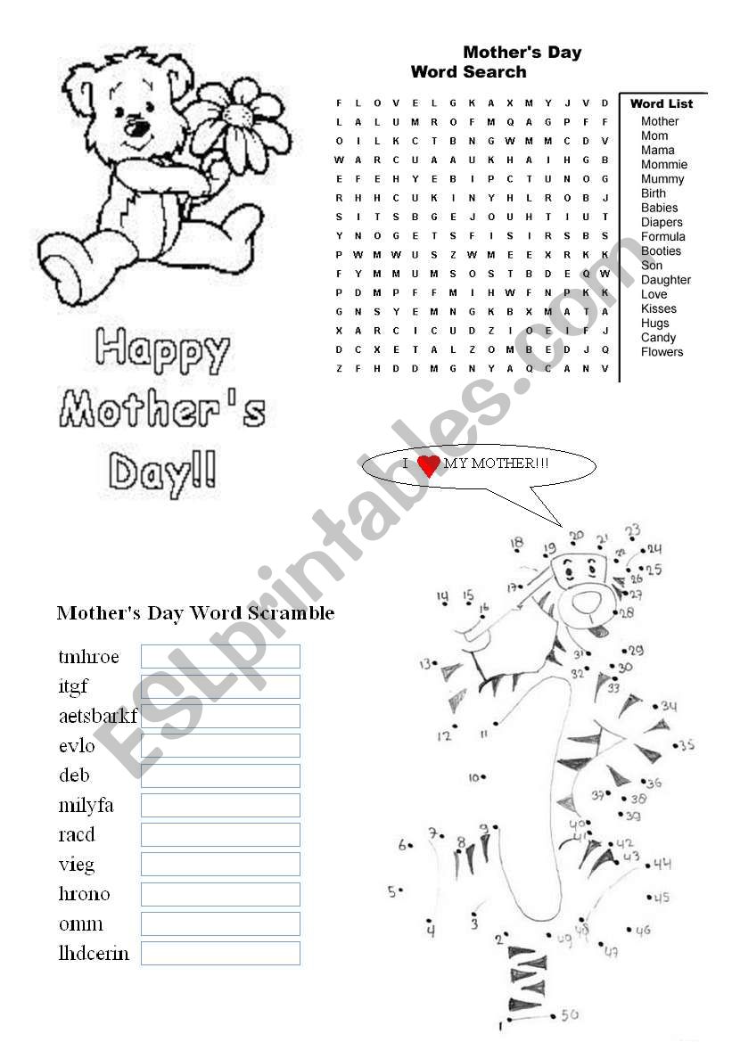 Mother´s Day - ESL worksheet by secret-star