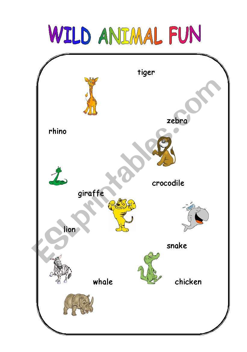 WILD ANIMAL FUN worksheet