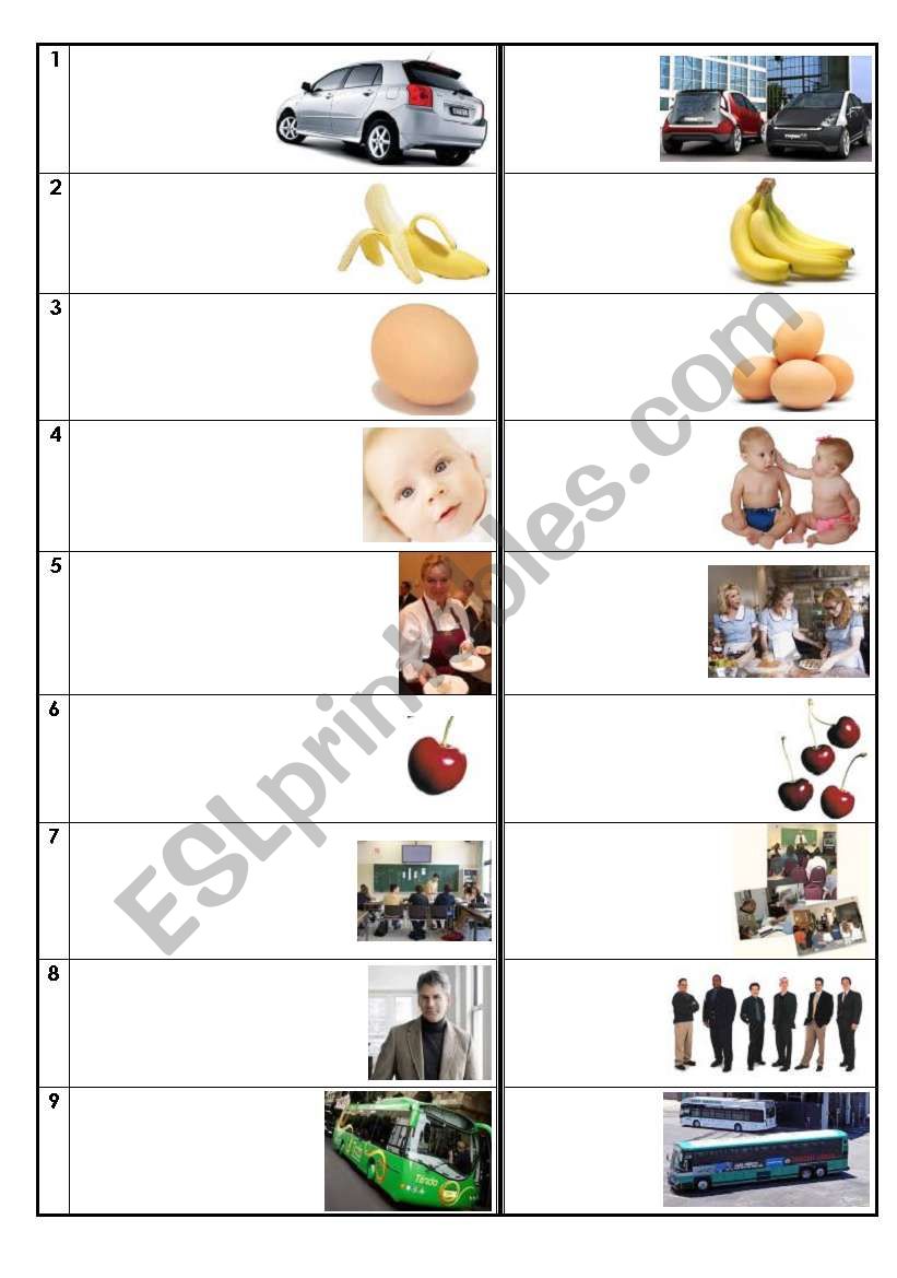 Singular - Plural - ESL worksheet by pouyanh