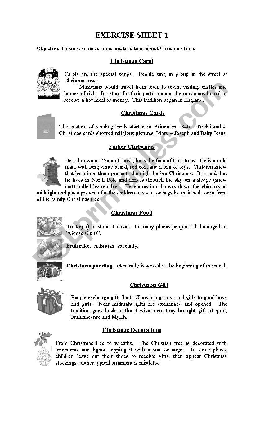 Worksheet Christmas  worksheet
