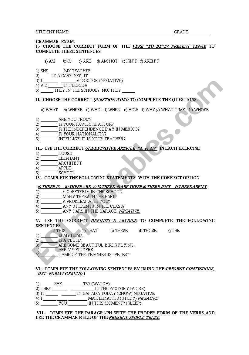 TEST BASIC 1 worksheet