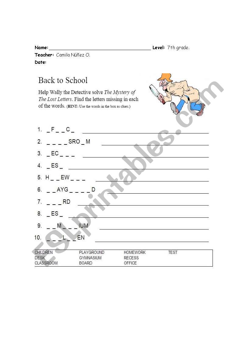 Mistery of the Lost Letters worksheet