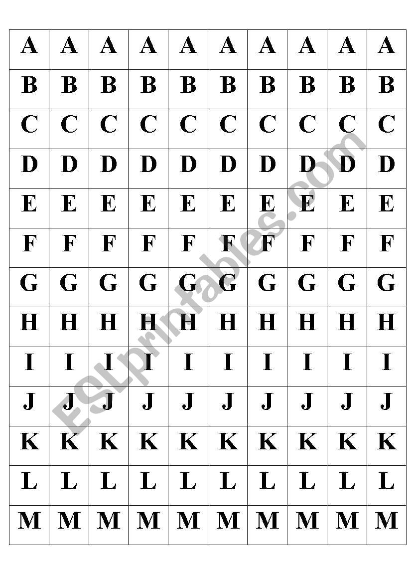 alphabet worksheet