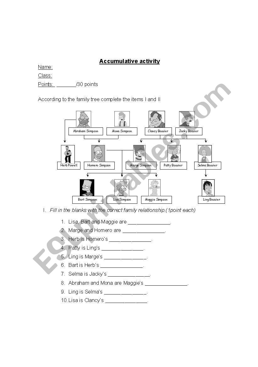 Family  worksheet