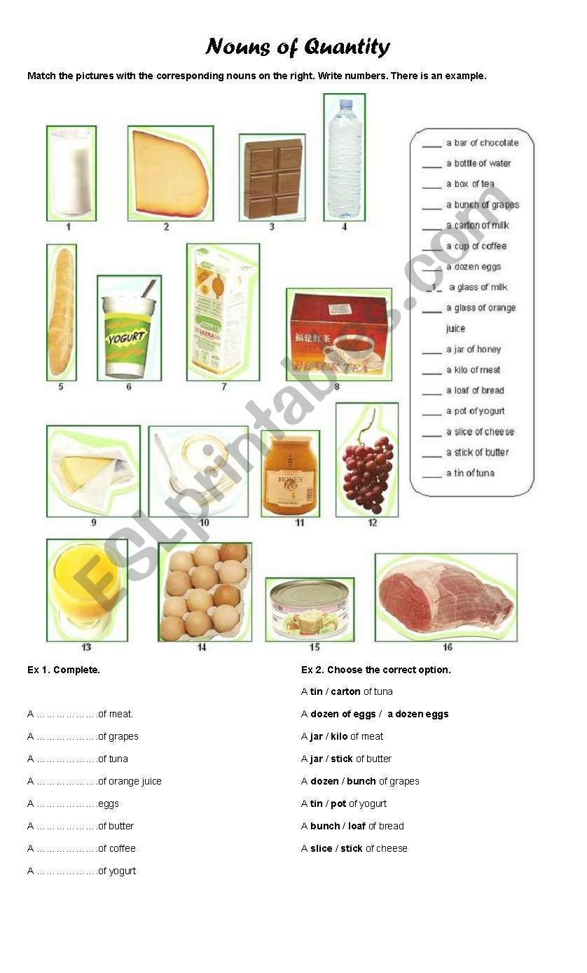 NOUNS OF QUANTITY ESL Worksheet By Galaesl