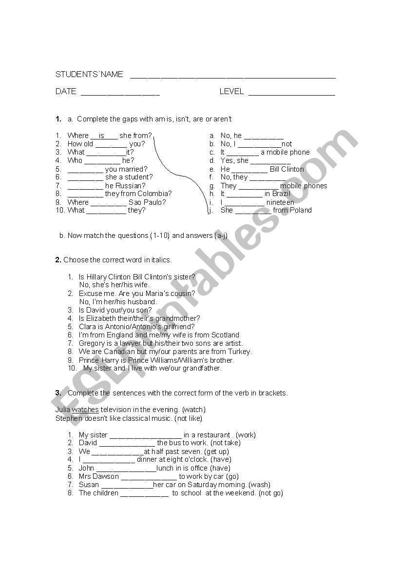 REVIEW  worksheet