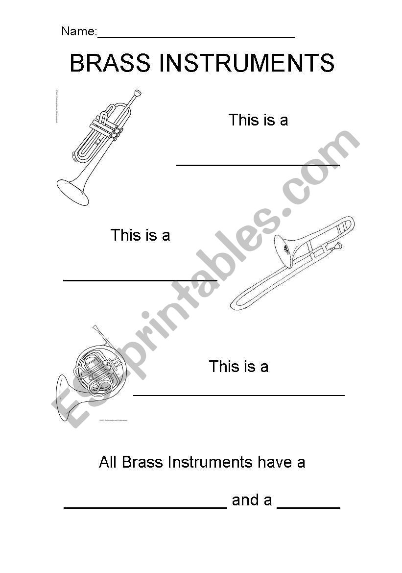 Brass Instruments worksheet