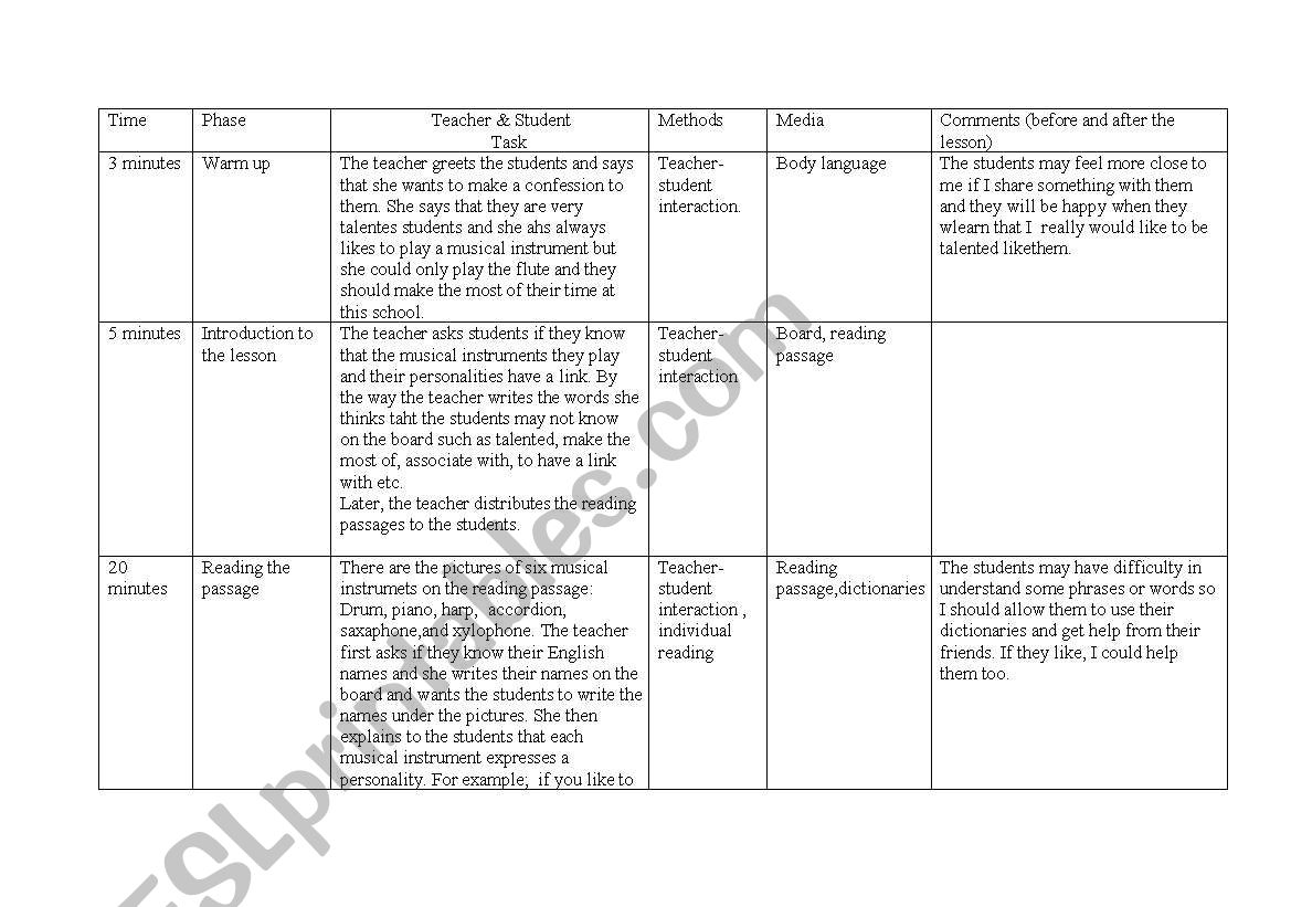 lesson plan worksheet