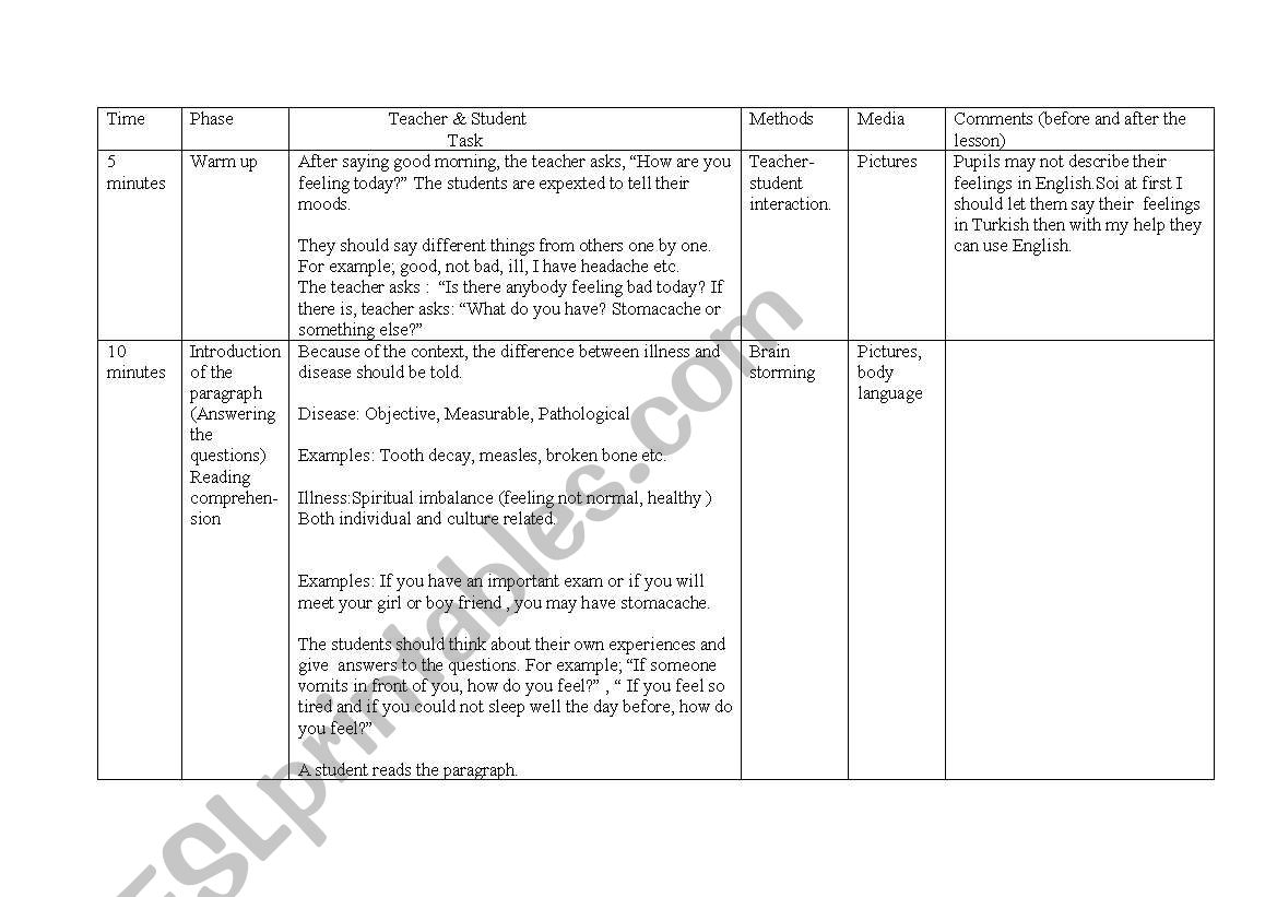 lesson plan 4 worksheet