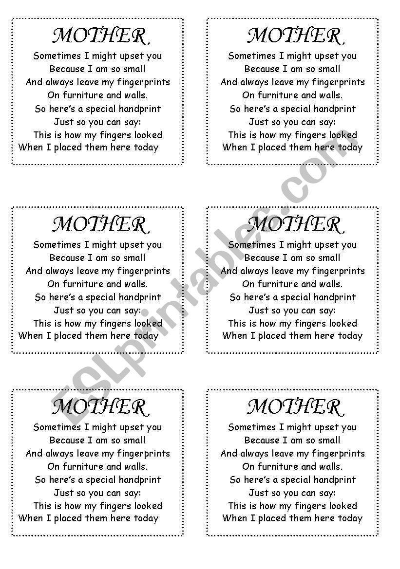 mother´s day - ESL worksheet by VALERIA FERNANDEZ