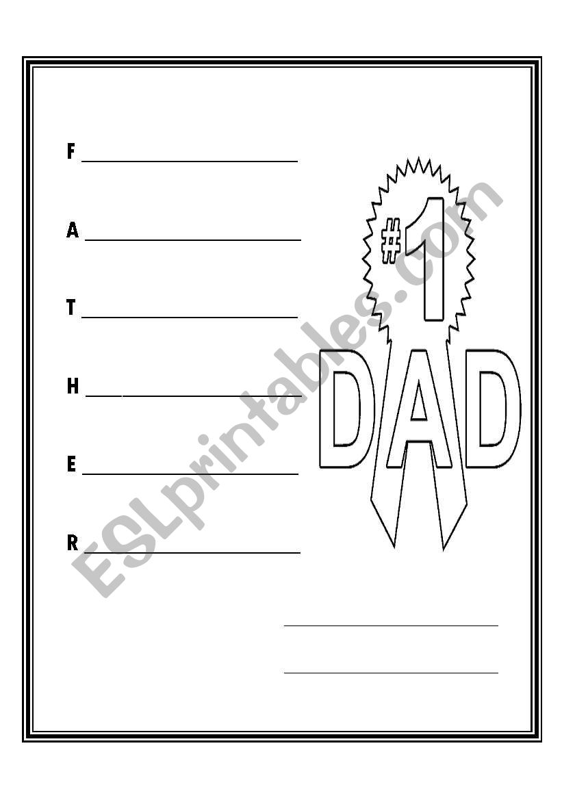 Fathers Day worksheet