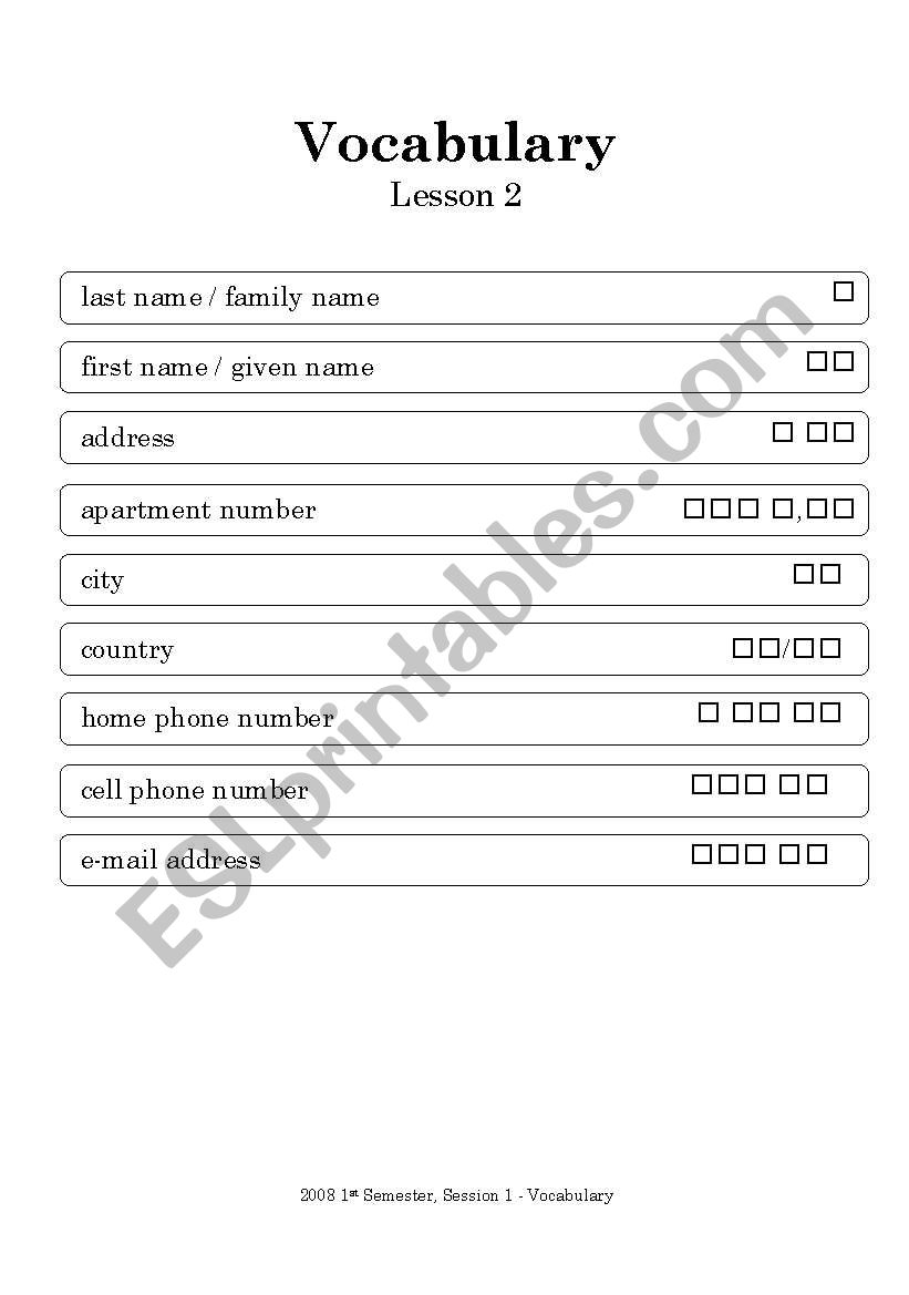 Vocabulary master - Korean worksheet