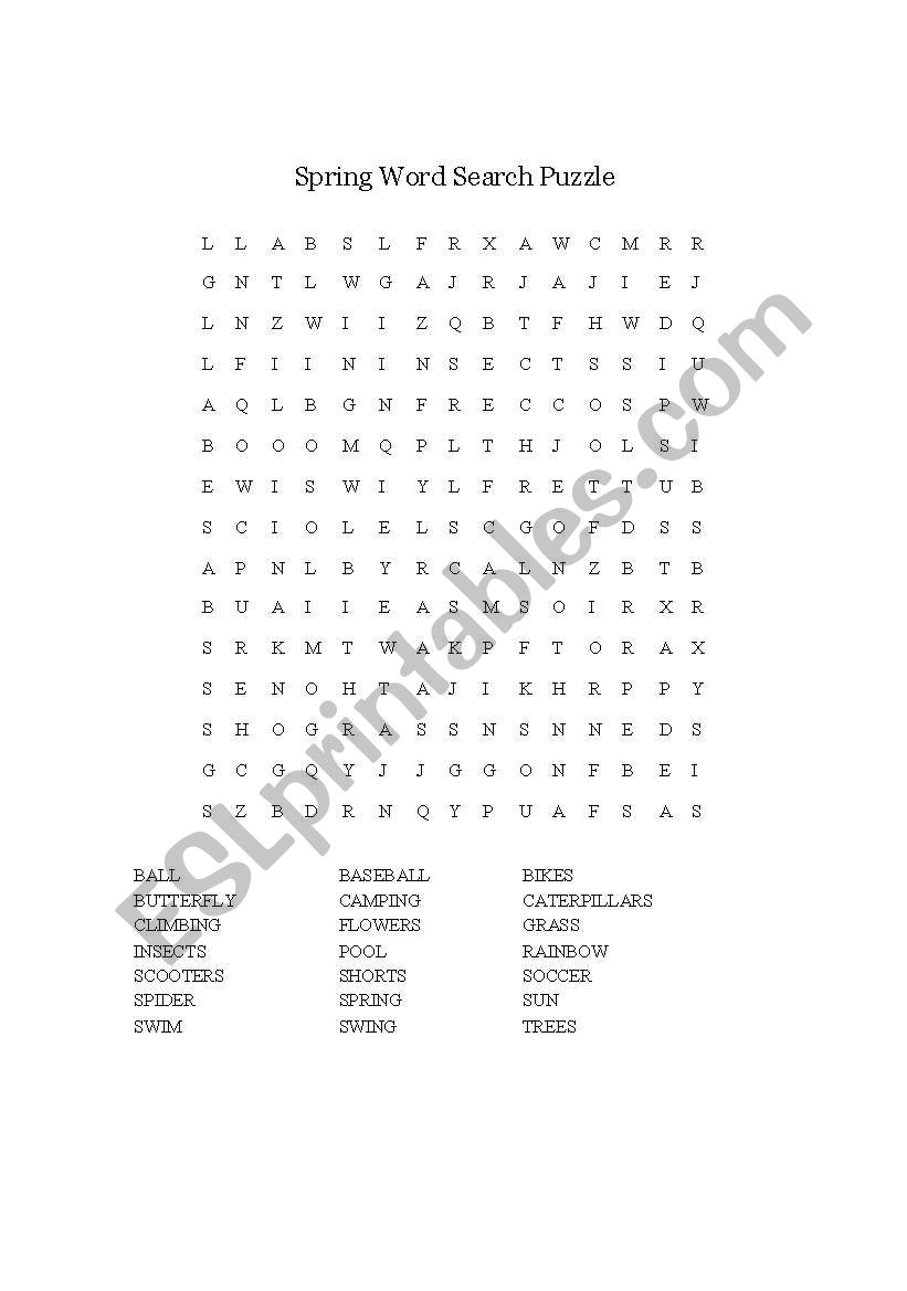 Spring puzzle worksheet