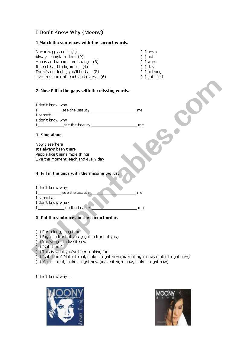 SONG worksheet