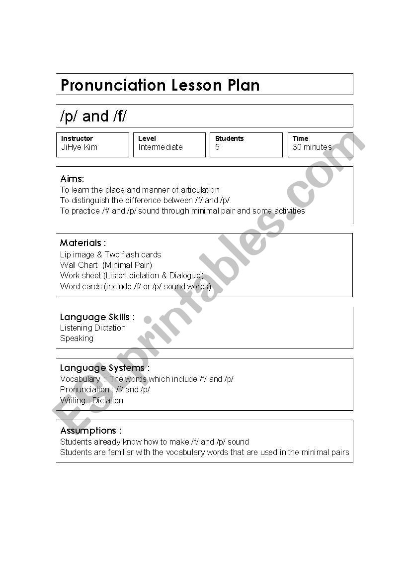 lesson plan  worksheet