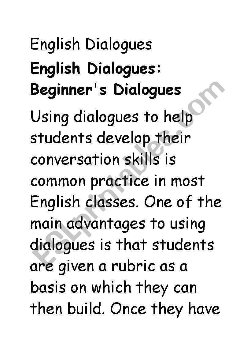 Usin dialogues in english calssroom   