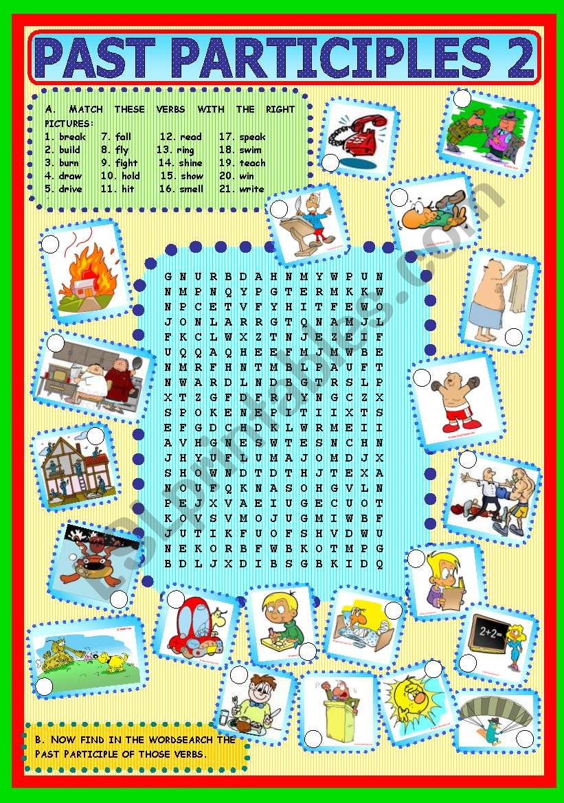 Past Participles 2 ESL Worksheet By Paula esl