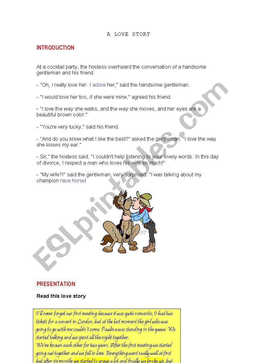 love story worksheet