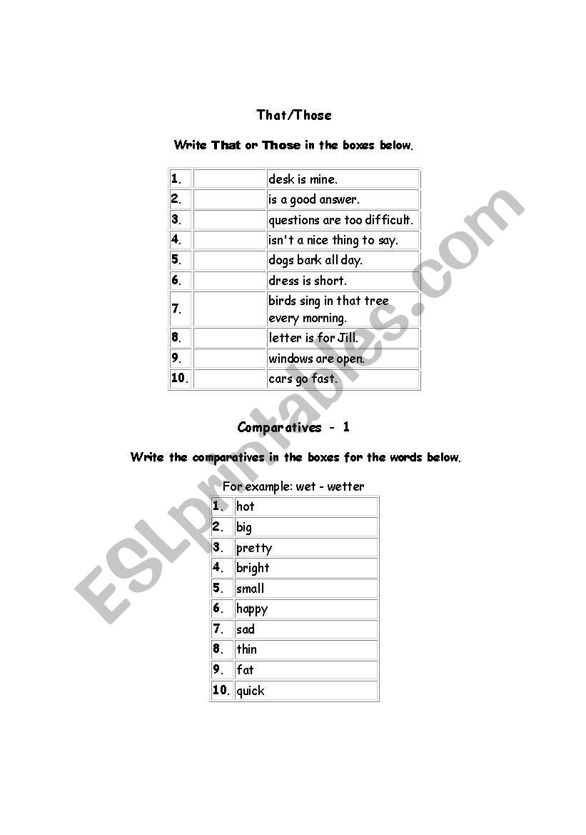 grammar review worksheet