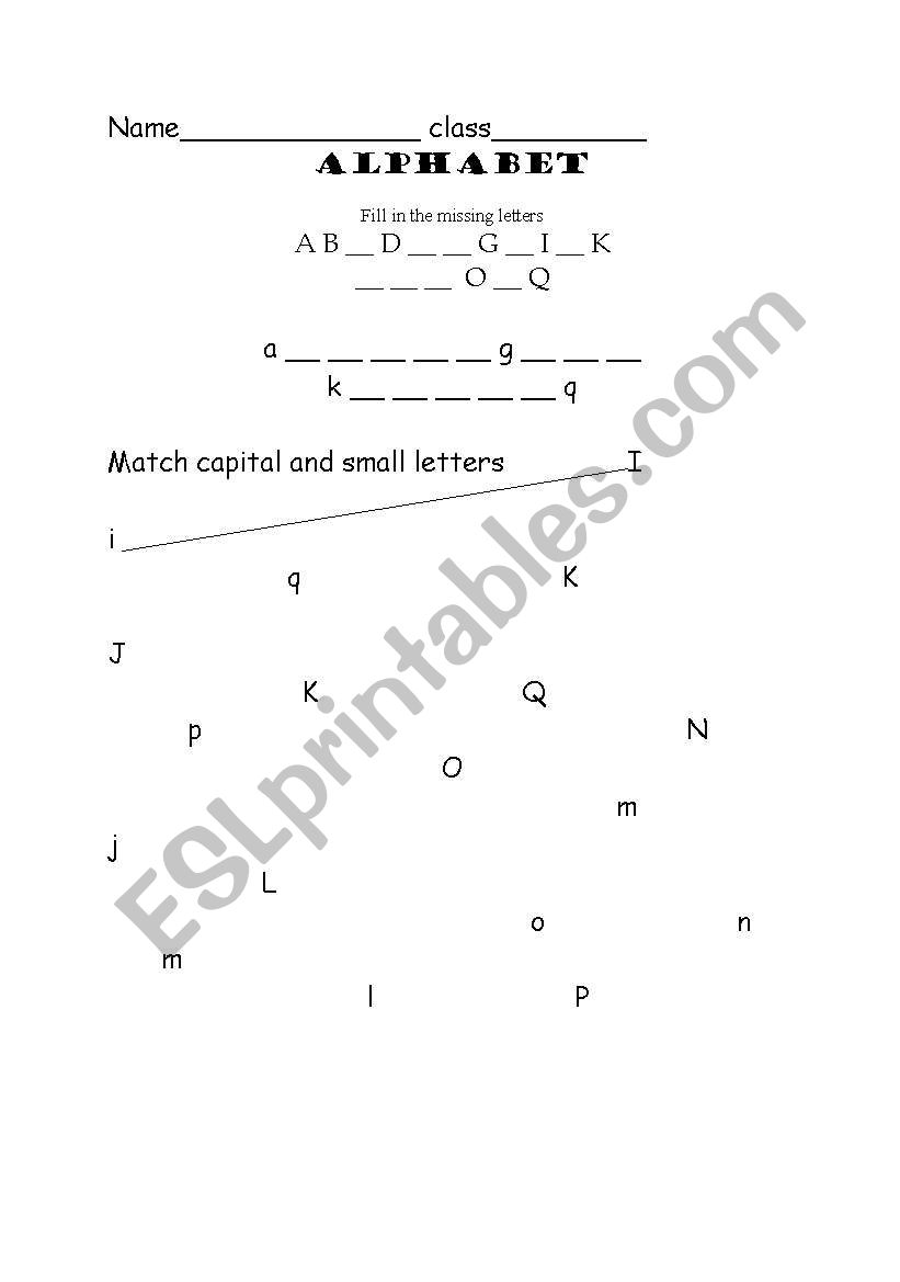 Alphabet worksheet