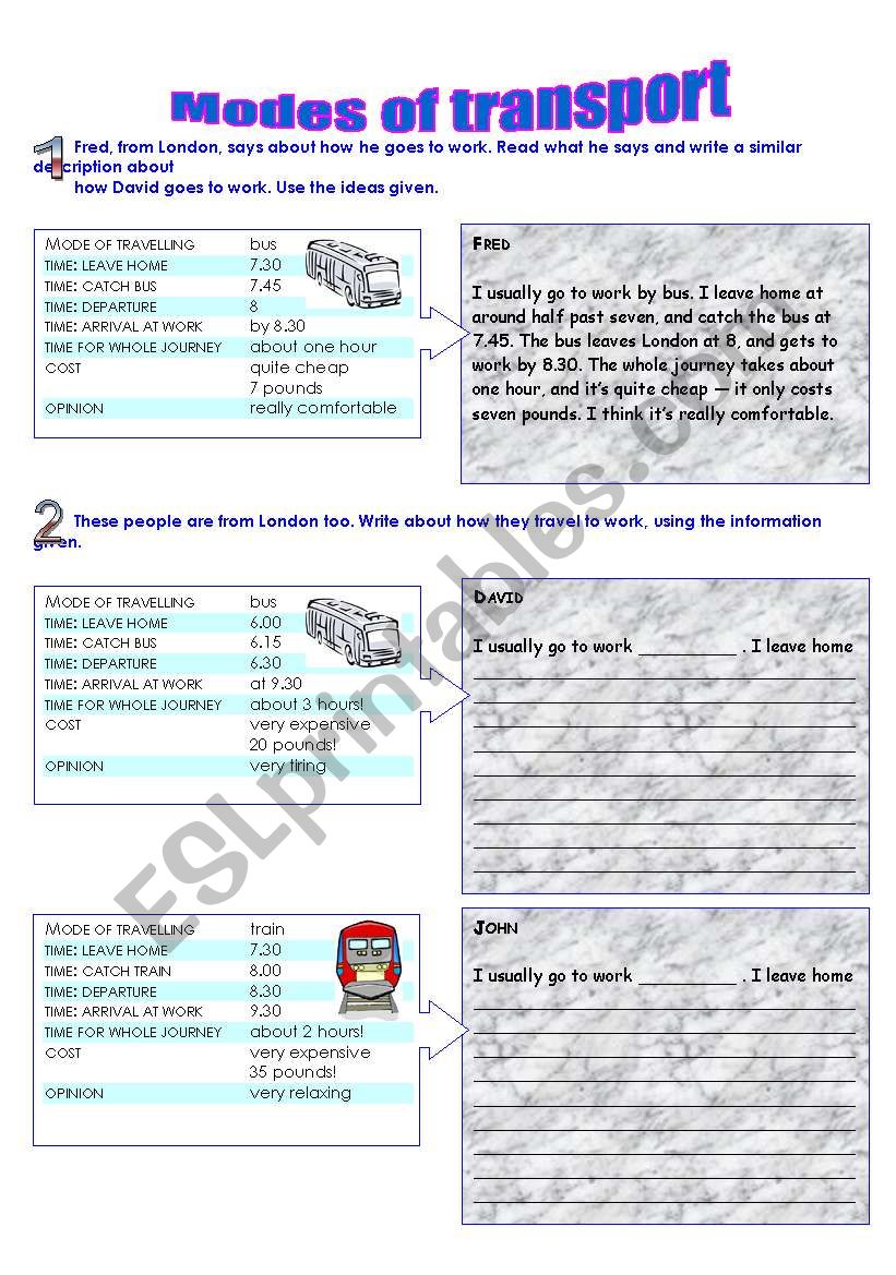 Transport (2 pages) worksheet