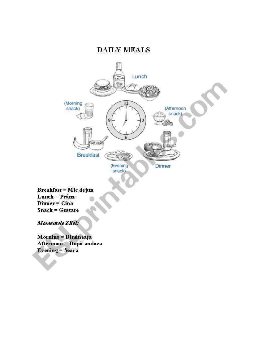 DAILY MEALS worksheet