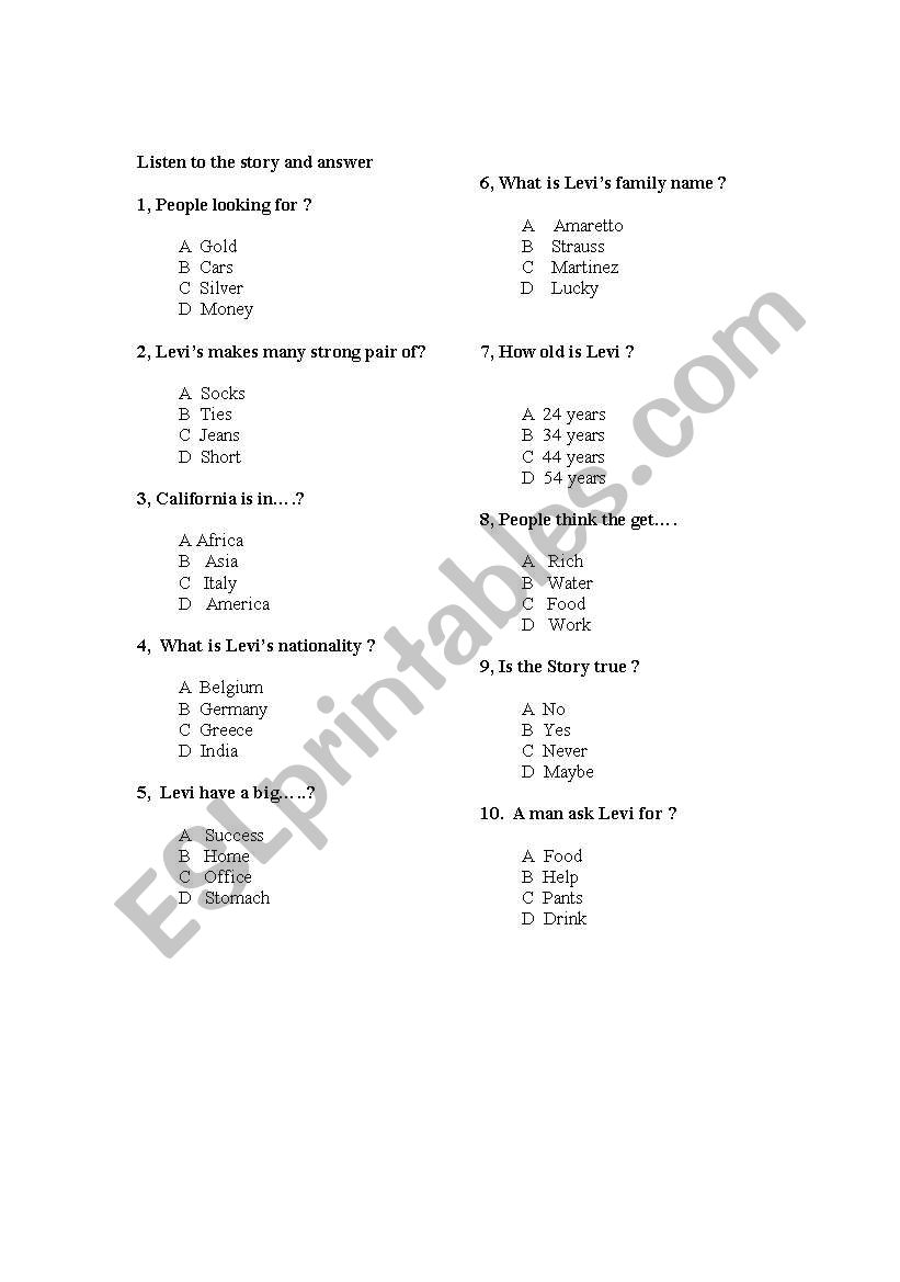 Test worksheet