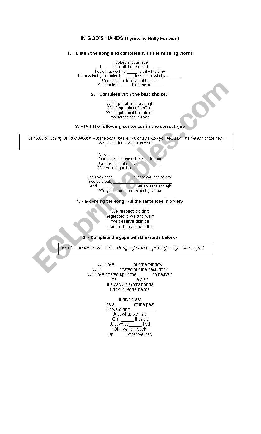 Listening worksheet