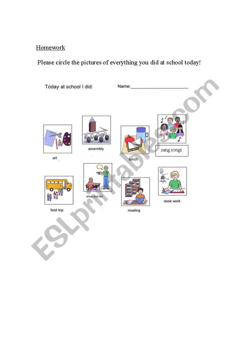 Daily Review with Visuals worksheet