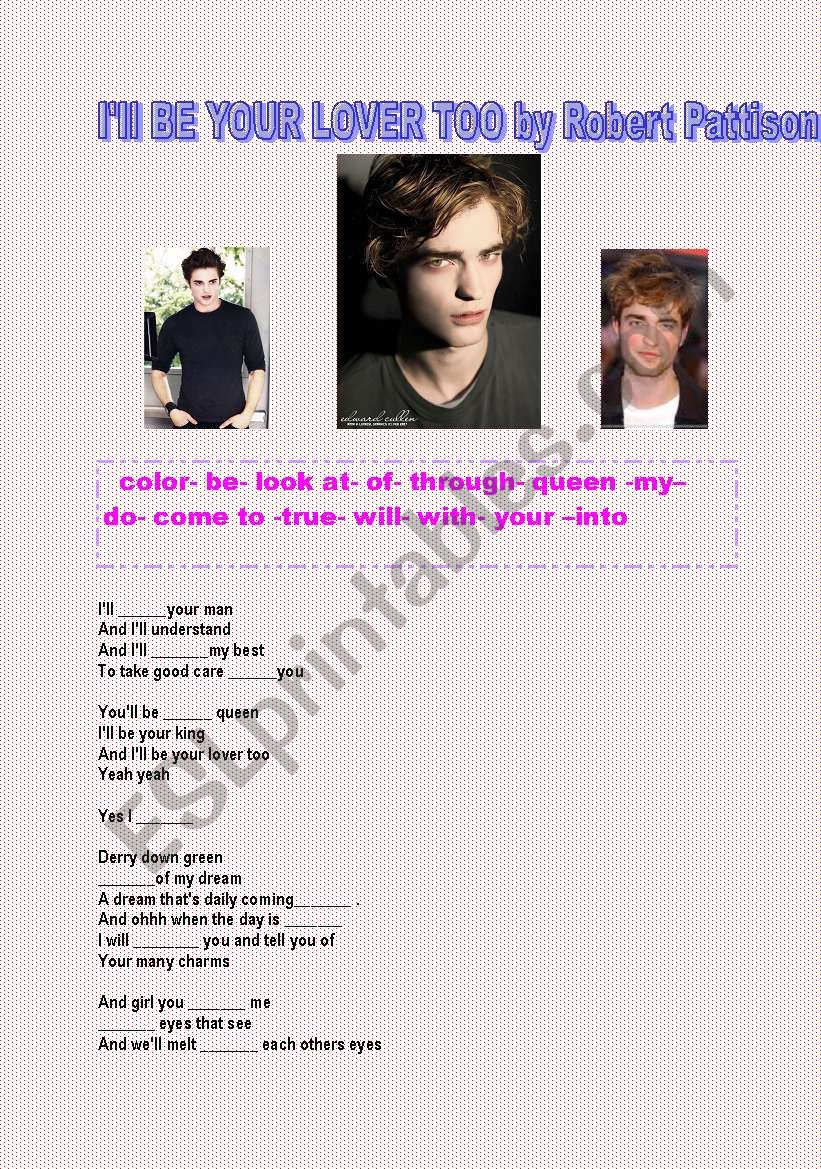 III Be Your Lover Too by ROBERT PATTISON (Edward Cullen)