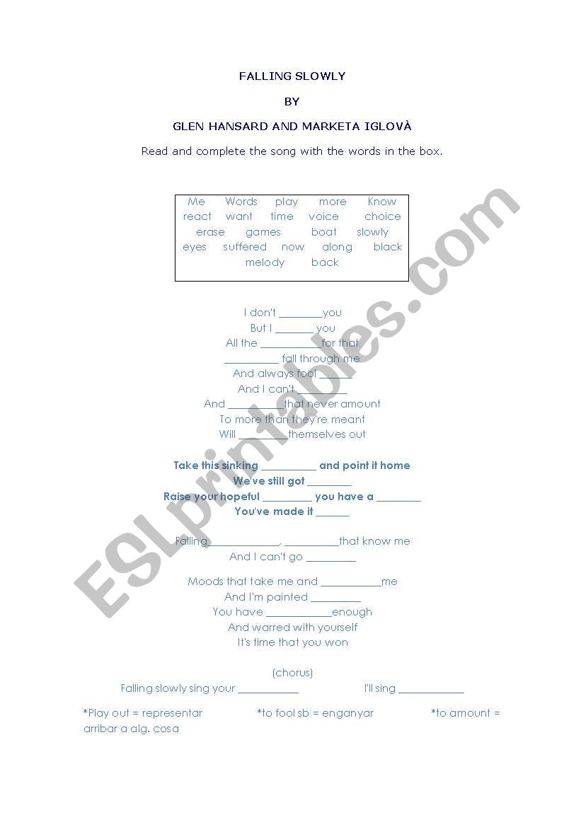 FALLING SLOWLY BY GLEN HANSARD AND MARKETA IGLOV