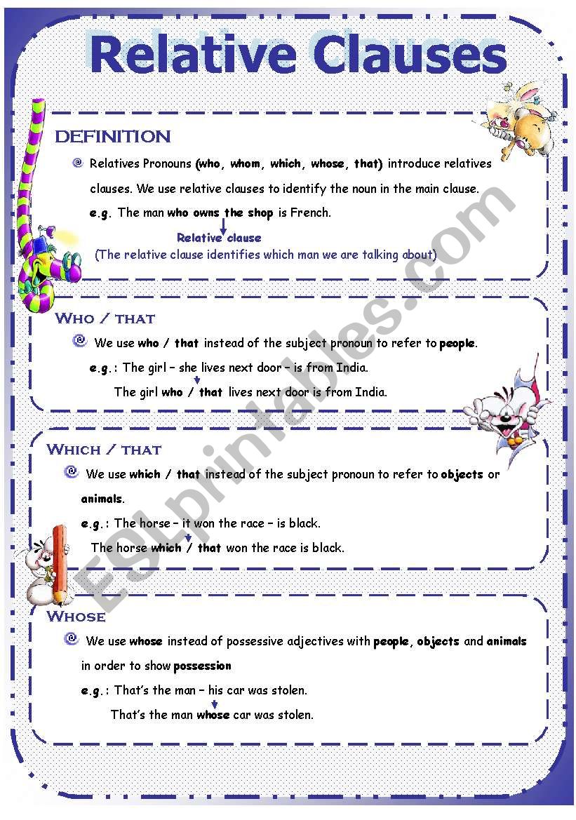 Relative Clauses ESL Worksheet By Isaserra